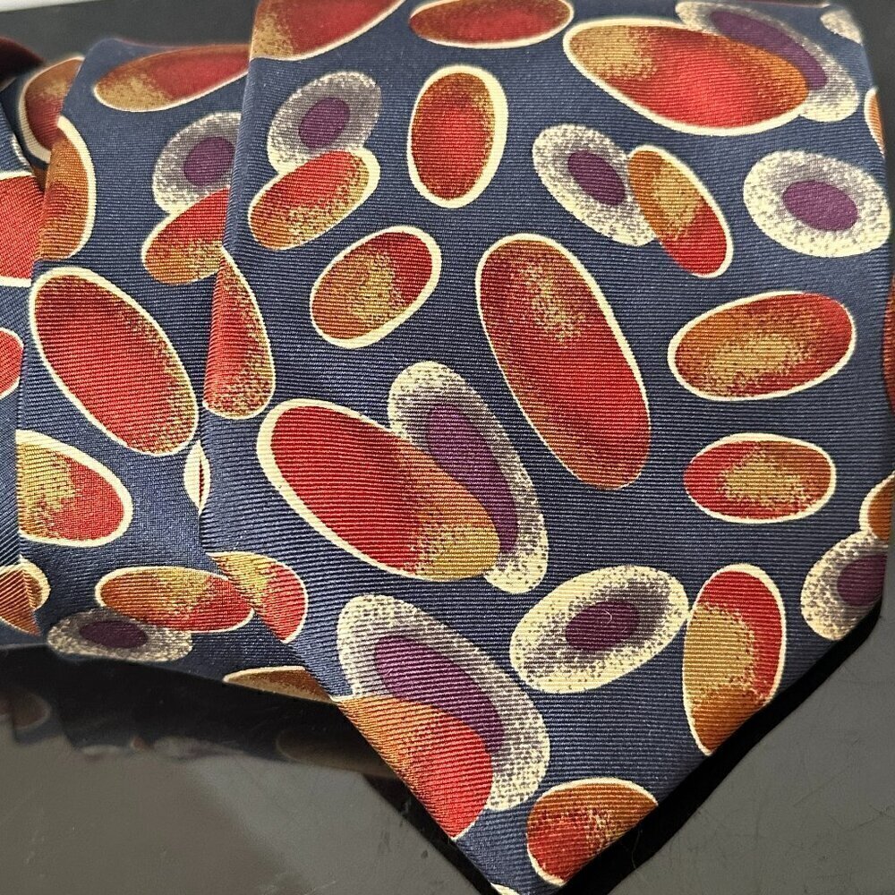 Pierre Balmain Silk Necktie Tie Bubbles Blue Purple Psy Psychedelic Orange Loud